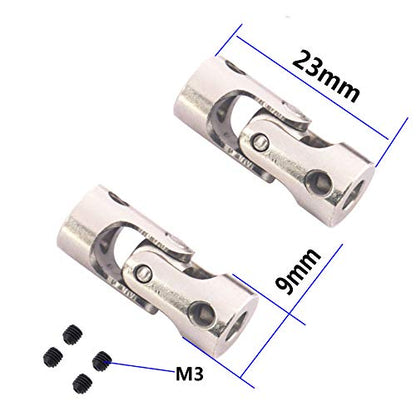 5Pack Vgoohobby Universal Rotatable Steering Shaft U Joint Coupling Motor Connector Coupler for RC Car Robot Crawler Boat (3mm to 3mm)