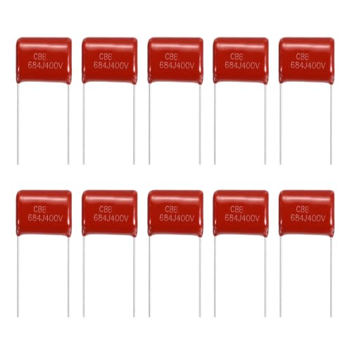 MECCANIXITY Capacitors Kit CBB21/CBB22 400V 684J 0.68UF Red 20 PCS - style: 400V 684J 0.68UF