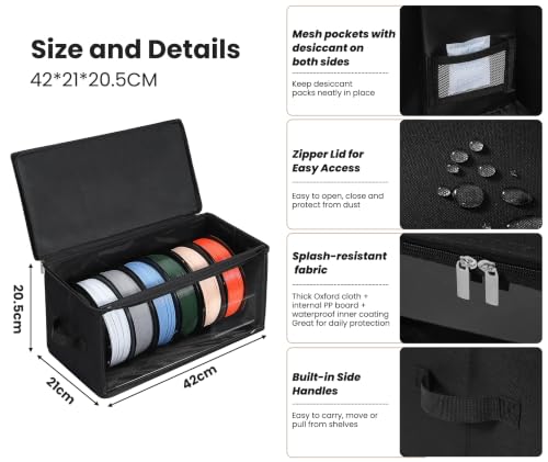 Filament Storage Box, 4 Packs Hold Up to 24 Rolls