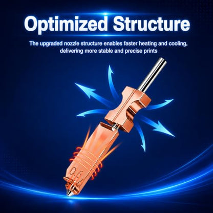 3PCS Upgraded 0.25/0.4/0.6mm Integrated Nozzle Kit for Flashforge AD5X, Quick-Release Hotend Heating Block with 3 Cleaning Brushes & 3 Silicone Socks - size: ad5x 0.25/0.4/0.6mm