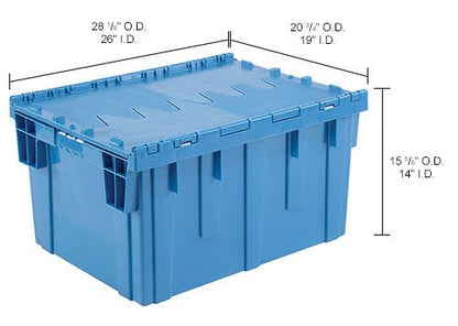 Global Industrial Plastic Distribution Container With Hinged Lid, 3.8 Cu.