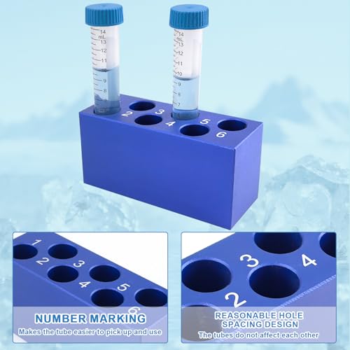 Aluminum Cooling Block - PCR Tubes Cooler, 6 Wells 15ml Centrifuge Tubes, Pack of One - size: 15mL 6 well
