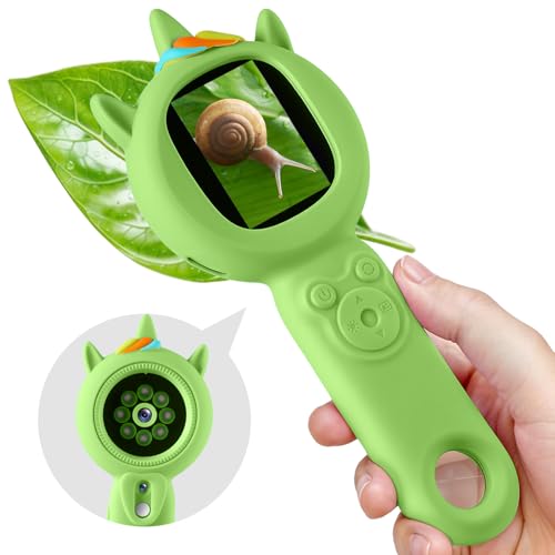 Kids Microscope, 500X Handheld Microscope for Kids, Green - color: Green