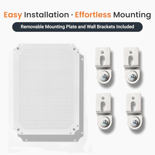 QILIPSU Waterproof Junction Box IP67 Outdoor Plastic Electrical Project Enclosure Weatherproof with Mounting Plate, Wall Brackets, Hinged Grey Cover 16.1"x12.2"x7.1" - color: Grey Cover, size: 16.1"x12.2"x7.1"