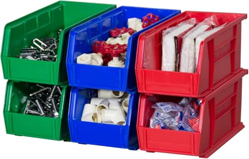Akro-Mils 30230 AkroBins Plastic Storage Bins, 11"x5"x5", Red, 12-Pack - color: Red