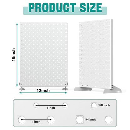 EVERHANGER Metal Pegboard Display Stand, Freestanding Tabletop Pegboard - color: Gray, size: 2pack 12"X16"