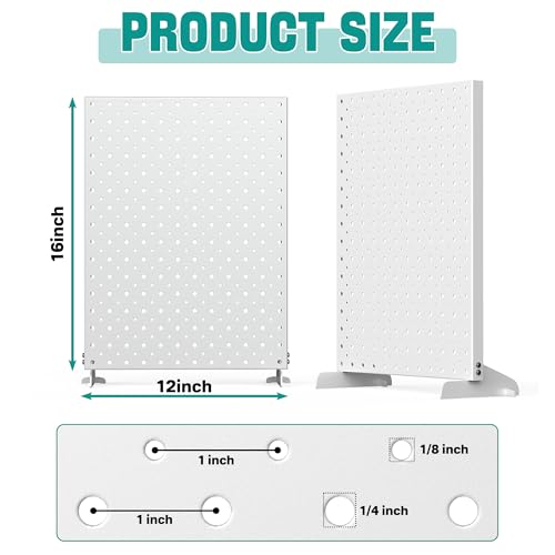 EVERHANGER Metal Pegboard Display Stand, Freestanding Tabletop Pegboard - color: Gray, size: 2pack 12"X16"