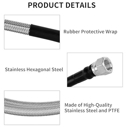 Mupera 6AN 70" Transmission Cooler Lines - 304SS Braided Lines Direct Fit - color: White, size: 70 Inch