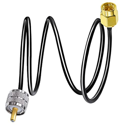 TUOLNK RG58 SMA to UHF PL259 Jumper Cable, 3.3ft(1M) SMA Male to SO239 Male Antenna Pigtail, Low Loss 50 Ohm Coax for CB & Ham Radio - size: 3.3ft
