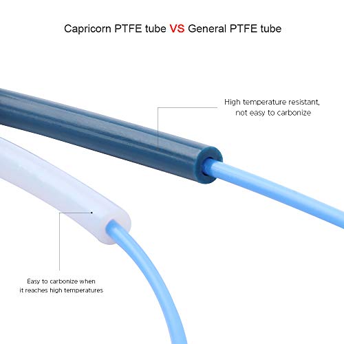 Capricorn Bowden PTFE Tubing 1M XS Series 1.75MM w/ 4pcs Fittings & Cutter - size: 1 Meter