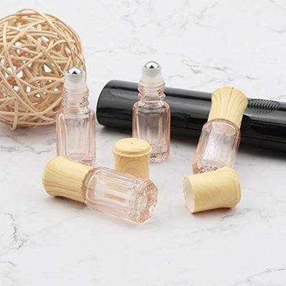 3mL Glass Roller Bottles for Essential Oils, Roller Ball Applicator - color: Pink