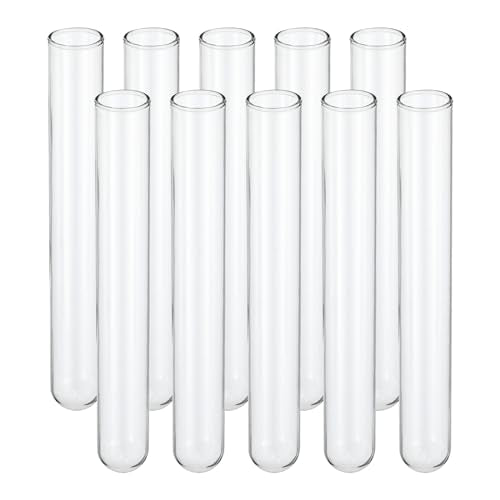 PATIKIL 20ml Test Tubes, 20pcs 5.91x0.79in Glass Clear Round Bottom Test Tube Containers for Bead Party Candy Bath Salt Storage Scientific Experiment Plant Propagation - size: 20ml