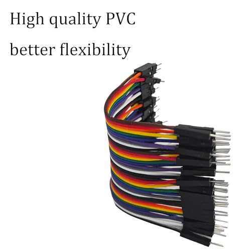 Multicolored 40 Pin 10CM Breadboard Jumper Wires, Male to Male Dupont Ribbon Cables