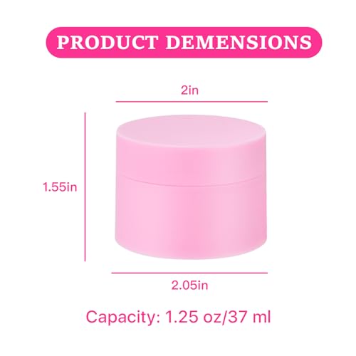 Plastic Containers,Plastic Lotion Jar with Inner Liners & Dome Lids,1.25 Oz - color: Pink