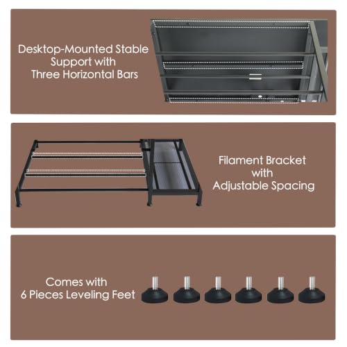3D Printer Stand with Fliament Storage, Heavy Duty 3D Printer Table (Black) - color: Black, size: 3Tier