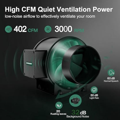 4x4 Grow Tent Kit, 48"x48"x80", 450W LED Grow Light, 2000D Oxford Canvas, WiFi APP, Drip Irrigation, 6" Inline & Clip Fan, Carbon Filter, Ducting, Indoor, Black