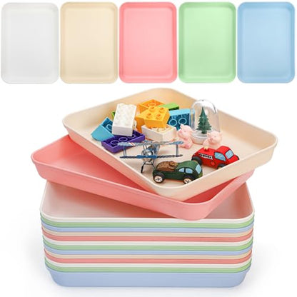 Lyellfe 15 Pack Plastic Art Trays, Deep Activity Sand Serving Trays