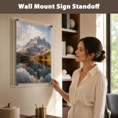 Alise 3/4"x1" Sign Standoff Screws, Wall Mount Glass Standoff, Black 8 Pcs - color: Matte Black, size: (8P)19x25mm