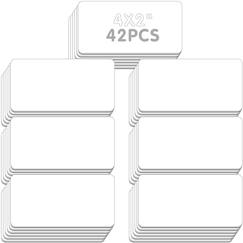 Magnetic Name Tag Label, 42 PCS Dry Erase Reusable Blank Name Stickers White Reusable Magnets for Whiteboards Locker Fridge School Office Home (Each Measures 2" x 4") - color: White, size: 4" x 2"