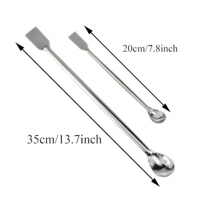 1Set Stainless Steel Micro Sampling Spoons Spatula Combination Reagent Spoons Laboratory Supplies (Pack of 4)