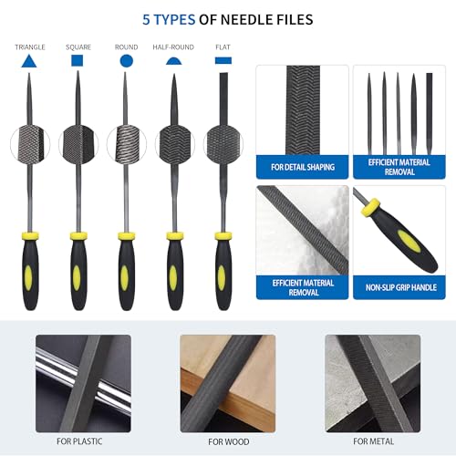 61-Piece 3D Printer Tool Kit with Hard Case, Deburring Tool, Craft Knife, Hand Drill, Needle Files, Scrapers, Nozzle Cleaning Needles & PTFE Tube Cutter for FDM/SLA Printers