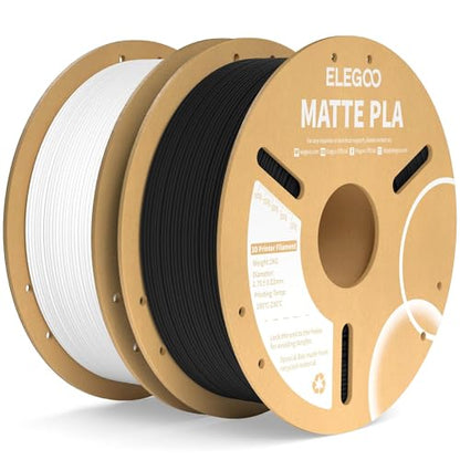ELEGOO Matte PLA 3D Printer Filament Black & White 2KG 1.75mm - color: Black & White