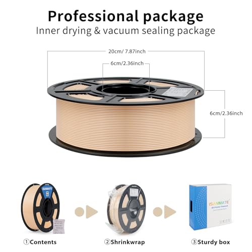 iSANMATE 3D Printer Filament ASA Natural Beige, UV & Weather Resistant ASA Filament Perfect for Outdoor Functional Parts, for Bambu Lab 3D Printers,AMS,AMSLite, Skin 1kg Spool (2.2lbs) - color: Natural Beige