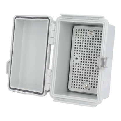 Outdoor Electrical Box, Heavy Duty ABS Plastic IP67 Enclosure with Stainless Steel Hinge for Smart Home Irrigation Control and Marine Use