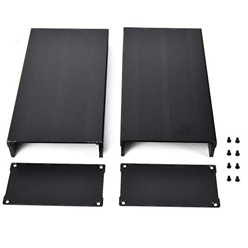 Aluminum Alloy Project Box Electronic Case Enclosure Box Housing DIY PCB Board Audio Amplifier Electronic Case Sand Black 55x106x200mm