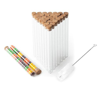 30pcs 35ml Glass Test Tubes 20 x 150mm with Cork Stoppers and Brush for Scientific Experiments and Plant Propagation Test Tubes - size: 20X150mm/35ml 30pcs