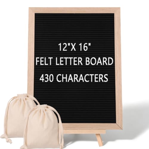 Felt Letter Board Sign with 430 Changeable Letters and Stand, 12 X 16 Inch