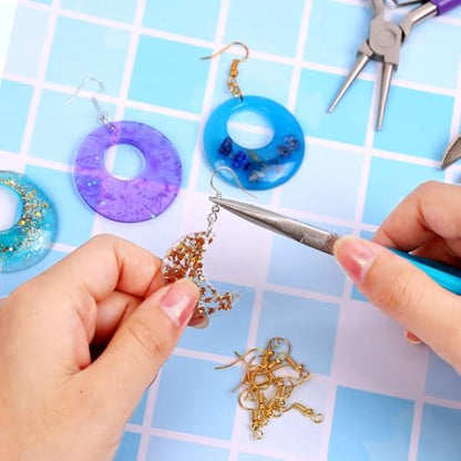 Sky Blue Mini Needle Nose Pliers - 4.5 Inch Jewelry Making Pliers With Comfort Grip Handle - color: Sky Blue
