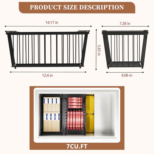 Enhanced Leak-Proof Bottom, Freezer Organizer Bins for 7 Cu.Ft,4 Pack - color: Black 4 Pack