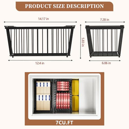 Enhanced Leak-Proof Bottom, Freezer Organizer Bins for 7 Cu.Ft,4 Pack - color: Black 4 Pack