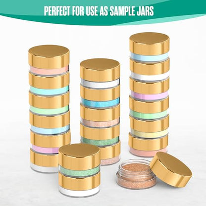 Sample Containers, Sample Jars, Cosmetic, Empty, Small, 3 Gram, 50 PK Gold - color: Gold, size: 50 Pack
