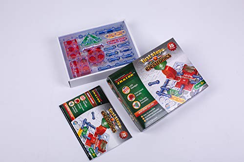 Electronic Kit 15B, STEM Electronics Learning Kit for Kids, Build 15+ Circuit Projects, Educational Science Experiment Set for Ages 8+ (Mixed Color, 15B) - size: 15B
