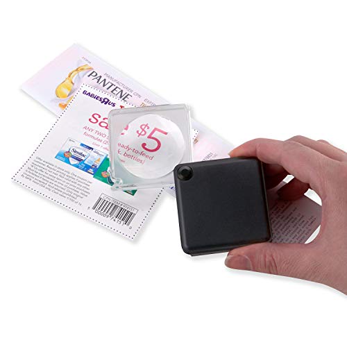 Carson MagniFlip 3x Flip-Open Pocket Magnifiers with Built-In Case - Set of 4 (GN-33MU) - size: Pack of 4