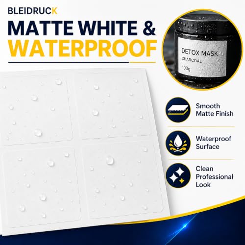 25 Sheets 4" x 5" Matte White Printable Waterproof Vinyl Rectangle Labels - size: 4up- 25 sheets