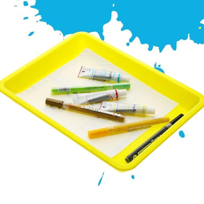 Jetec 24 Pcs Multicolor Plastic Art Trays 10.9 x 8.4 Inch Classroom Trays