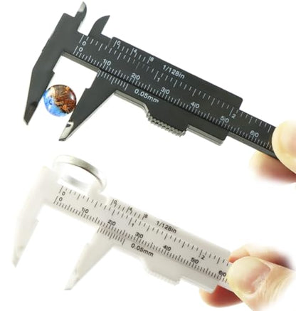 3Pcs Mini Plastic Vernier Caliper 80mm, Double Scale Measuring Tool