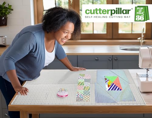 Cutterpillar Flip & Fold | Self-Healing Cutting Mat | 9" x 12" to 24" x 36" - size: Flip and Fold 36