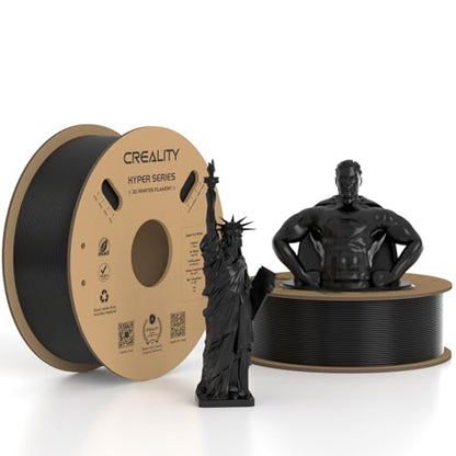 Official CREALITY Hyper PLA Filament 1.75mm Black 2KG, 30-600mm/s High Speed PLA 3D Printer Filament, 2 Pack 1kg Spool(2.2lbs) PLA, Dimensional Accuracy +/-0.02mm, Fit Most FDM 3D Printer - color: Black & Black