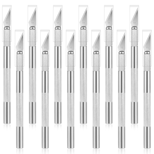 12 Pack Exacto Knife Set, Metal Craft Knives Kit, Hobby Knife Set, Blade Precision Knifes for DIY Crafts, Arts, Trimming, Cutting, Carving