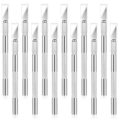 12 Pack Exacto Knife Set, Metal Craft Knives Kit, Hobby Knife Set, Blade Precision Knifes for DIY Crafts, Arts, Trimming, Cutting, Carving
