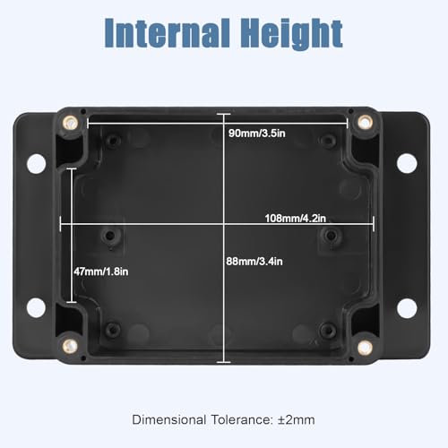 Junction Box with Clear Cover IP65 Waterproof ABS Plastic Universal Project Box with Fixed Ear, Black 4.5"x 3.5"x 2.1"(115x90x55mm)(Pack of 2) - color: 2 packs, size: 4.5"x 3.5"x 2.1"
