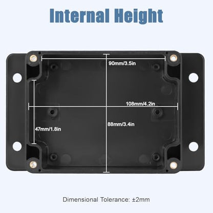 Junction Box with Clear Cover IP65 Waterproof ABS Plastic Universal Project Box with Fixed Ear, Black 4.5"x 3.5"x 2.1"(115x90x55mm)(Pack of 2) - color: 2 packs, size: 4.5"x 3.5"x 2.1"