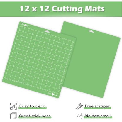 HTVRONT Standard Stickiness Cutting Mats, 12x12, 2 Pack - color: Green, size: 12X12in
