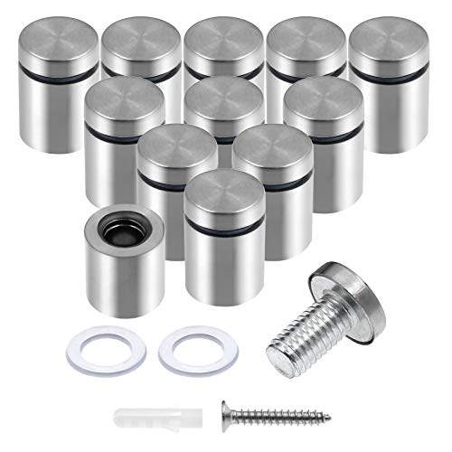 Luomorgo Stainless Steel Standoff Screws, 3/4" x 1", Silver, 12 Pcs - color: Silver, 12 Pcs, size: 3/4" x 1" / 19mm x 25mm