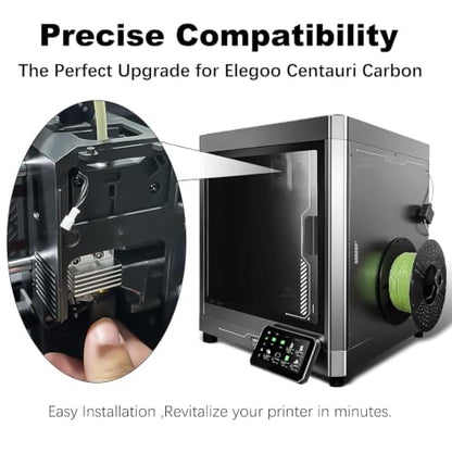 2 Pack 0.4MM Centauri Carbon Hotend with Brass Hardened Steel Nozzle, 3D Printer Print Head Extruder Part for Elegoo CC Accessories with Extra 2 Silicone Covers and 2 Nozzle Cleaners - color: 2 Pack Hotend Kit