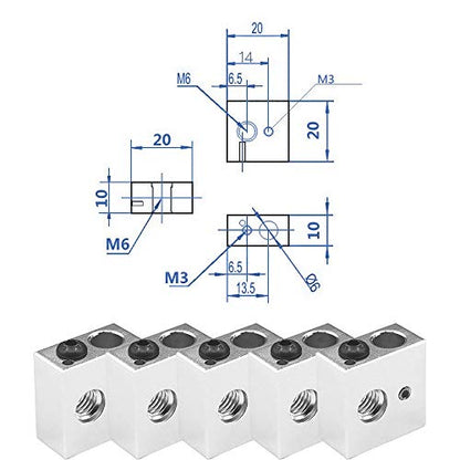 Saiper Aluminum Heater Block Specialized for MK7 MK8 Makerbot Reprap